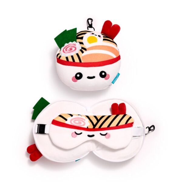 CUSH401_001_1726757012 Relaxeazzz Travel Pillow & Eye Mask - Foodiemals Nori the Ramen Bowl