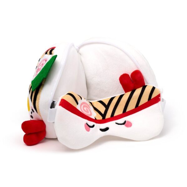 CUSH401_003_1726757012 Relaxeazzz Travel Pillow & Eye Mask - Foodiemals Nori the Ramen Bowl