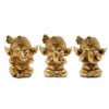 GAN20_001_1677250773 Decorative Set of 3 Ganesh Figurines - Speak No See No Hear No Evil