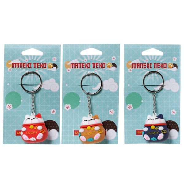KEY255_001_1614942257 3D PVC Keyring - Maneki Neko Lucky Cat