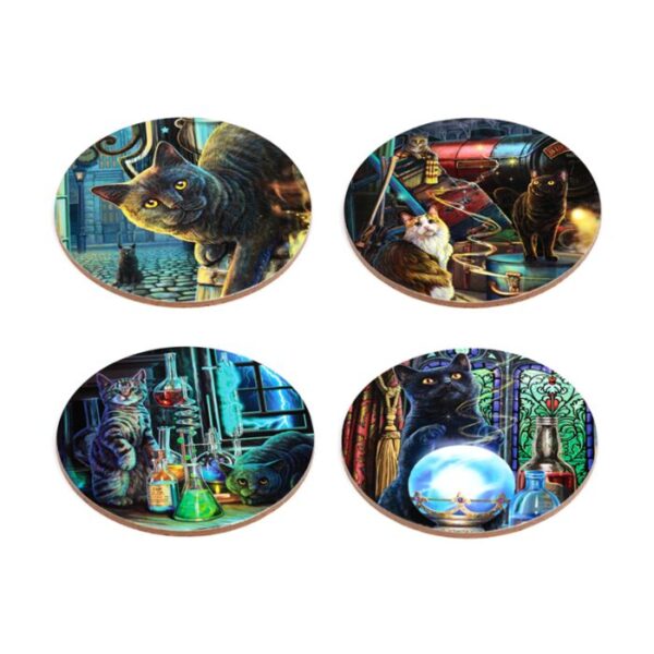 KP85_002_1749041491 Novelty Coasters - Lisa Parker Magic Cats (New 2025) - Set of 4's