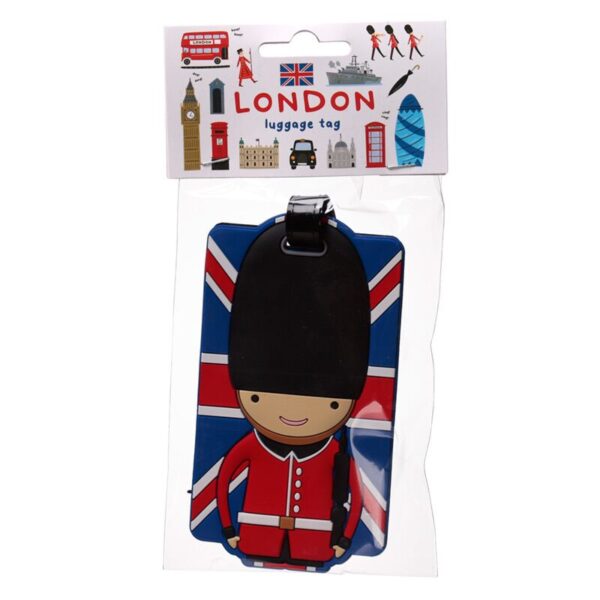 LUT03_001_1706021060 PVC Luggage Tag - London Souvenir Union Jack London Guardsman