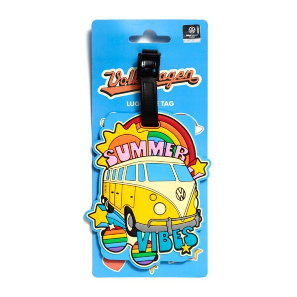 LUT39_001_1722266232 PVC Luggage Tag - Summer Vibes Volkswagen VW T1 Camper Bus