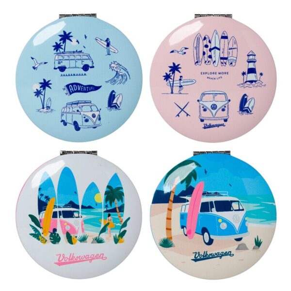 MIRR68_002_1689258089 Compact Mirror - Volkswagen VW T1 Camper Bus Explore More & The Waves are Calling