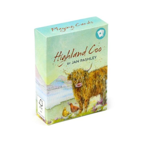 PCARD19_002_1744801715 Standard Deck of Playing Cards - Jan Pashley Highland Coo
