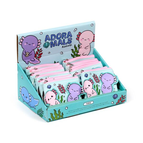 PUR162_001_1746195087 Shaped Change Purse - Adoramals Maddie the Axolotl