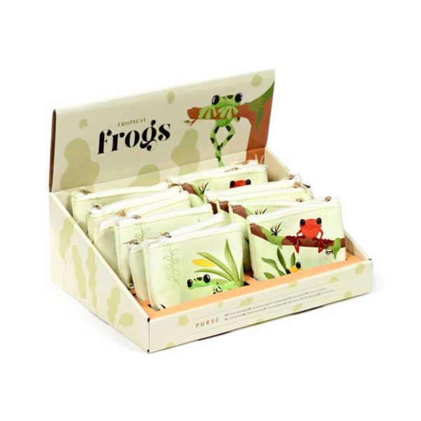 PUR167_001_1746195157 PVC Purse - Tropical Frogs