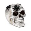 SK412_001_1745579433 Decorative Ornament - Silver Skull with Black Spiders & Webs