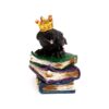 Decorative Ornament - Crow Wearing Crown Standing on Books