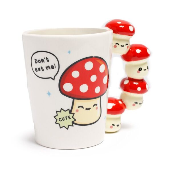 Collectable Shaped Handle Ceramic Mug - Cute Mushroom/Toadstool
