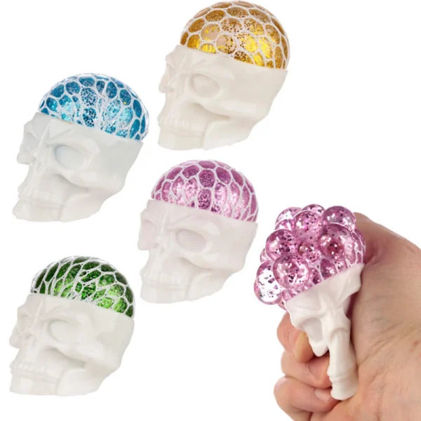 TY683B Squeezy Fidget Toy - Skull Mesh Head
