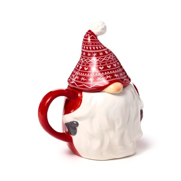 XLMUG17_001_1727105327 Peeping Lid Ceramic Lidded Character Mug - Christmas Gonk
