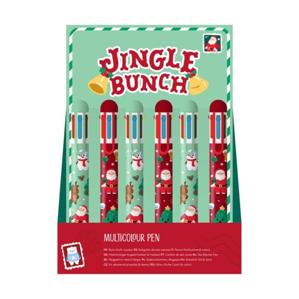 XPEN306_001_1739534775 Multi Colour Pen (6 Colours) - Jingle Bunch Christmas