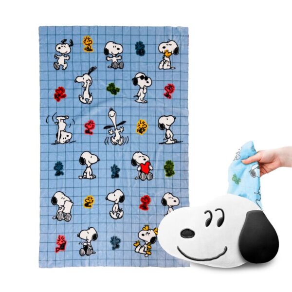 BLK06_001_1753082292 Blankeazzz Plush Toy & Travel Blanket 2 - in -1 - Peanuts Snoopy & Woodstock