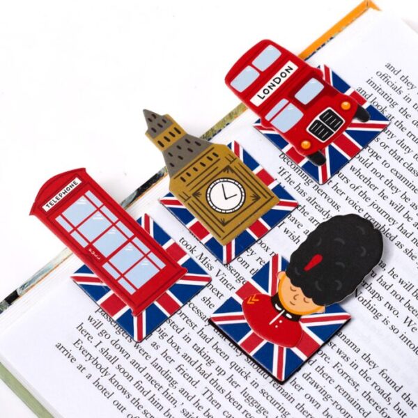 BOOK16_003_1737644333 Magnetic Shaped Bookmark Set - London Souvenir