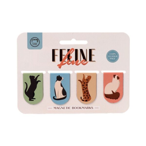 BOOK18_002_1737644373 Magnetic Shaped Bookmark Set - Feline Fine Cats (New)