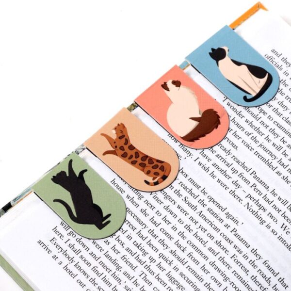 BOOK18_003_1737644373 Magnetic Shaped Bookmark Set - Feline Fine Cats (New)