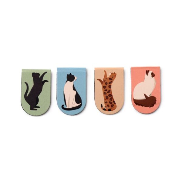 BOOK18_005_1737644373 Magnetic Shaped Bookmark Set - Feline Fine Cats (New)