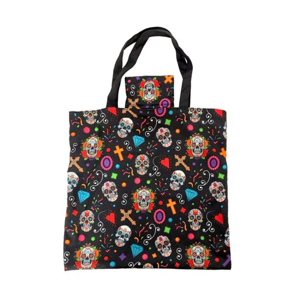 FBAG34_001_1746198640 Handy Foldable RPET Shopping Bag - Day of the Dead