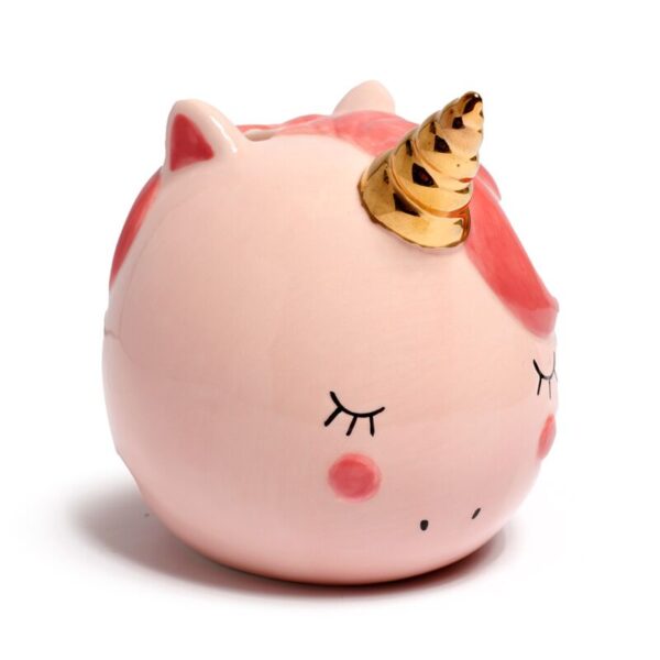 MB266_001_1736277795 Ceramic Money Box - Enchanted Rainbows Unicorn Pink