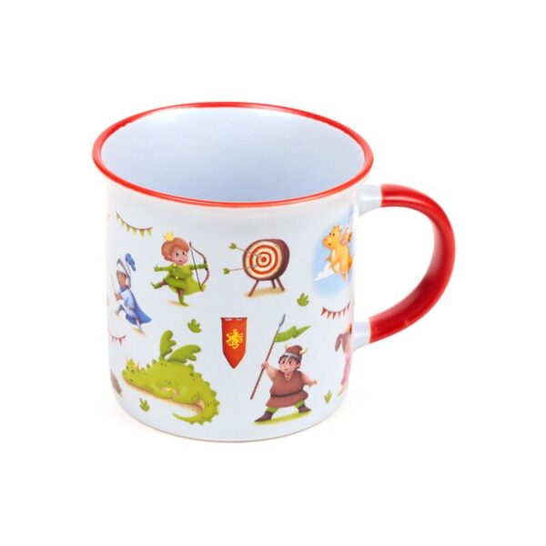 Porcelain Fine Rimmed Mug - Knights & Dragons