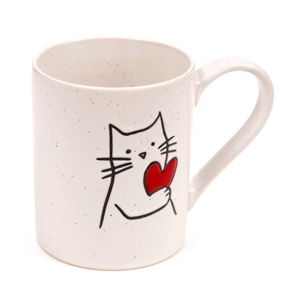 MUG483_001_1755695176 Stoneware Mug - Cat with Heart