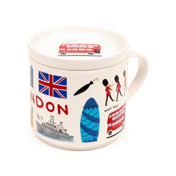 MUGC42_001_1755695234 Porcelain Mug & Coaster Lid Set - London Souvenir