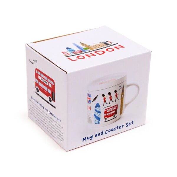 MUGC42_002_1755695234 Porcelain Mug & Coaster Lid Set - London Souvenir