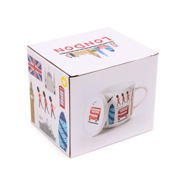 MUGC42_009_1755695234 Porcelain Mug & Coaster Lid Set - London Souvenir