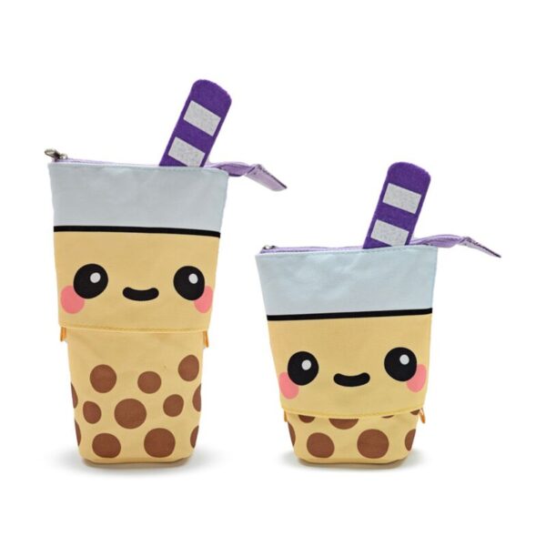 PCASE86_001_1736270301 Canvas Pop Up Pencil Case - Foodiemals Boba the Bubble Tea