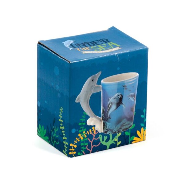Shaped Handle Ceramic Mug - Dolphin