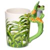 SMUG23_001_1630423346 Shaped Handle Ceramic Mug - Tree Frog with Foliage Decal