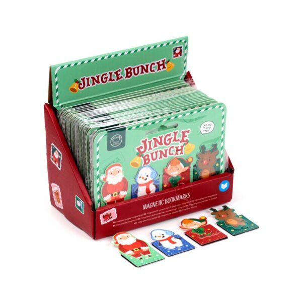 XBOOK22_001_1753975997 Magnetic Shaped Bookmark Set - Jingle Bunch Christmas