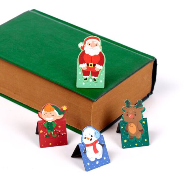 XBOOK22_004_1753975998 Magnetic Shaped Bookmark Set - Jingle Bunch Christmas