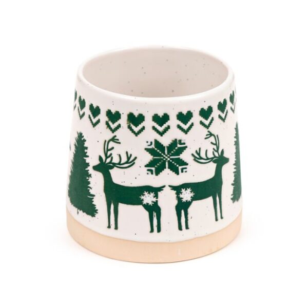 Stoneware Mug - Green Reindeer