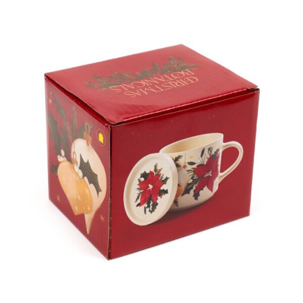 XMUGC45_009_1755695353 Porcelain Mug & Coaster Lid Set - Christmas Botanicals