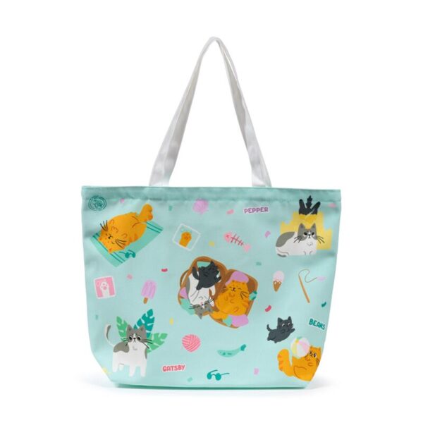 BBAG06_001_1746545130 Polyester Beach Bag - Beans & Co Cats