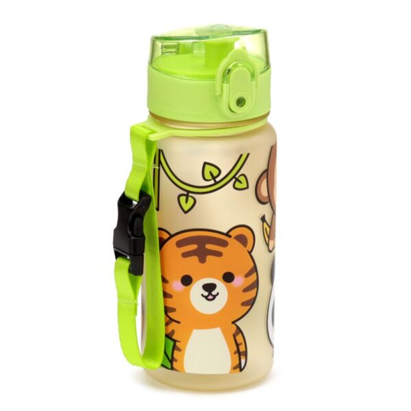 BOT212_001_1691998592 Shatterproof Pop Top Children's Water Bottle - Adoramals Wild 350ml
