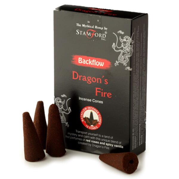 INC680_001_1634213149 Stamford Backflow Incense Cones - Dragons Fire 12 packs