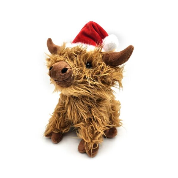 XDST164_001_1736940798 Plush Door Stop - Christmas Highland Coo
