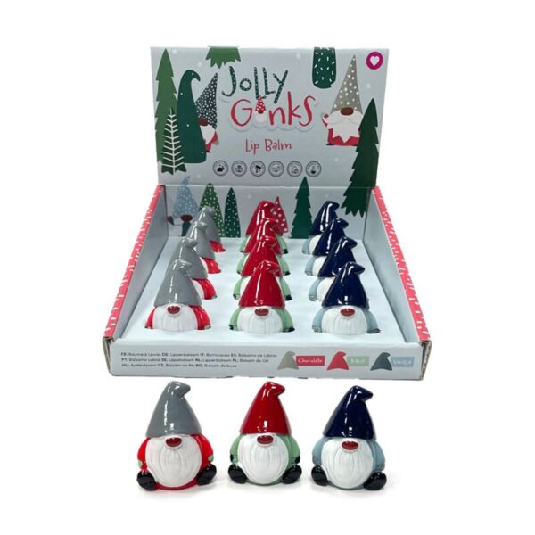 XLIP188_001_1742245782 Lip Balm in Shaped Holder - Christmas Jolly Gonk