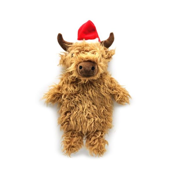 XWARM124_001_1736940806 Hot Water Bottle with Plush Cover 1L - Christmas Highland Coo
