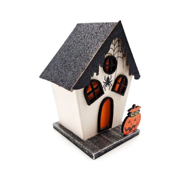 HOU14_001_1753348452 LED Decoration - Halloween Spooky Pumpkin & Spider House