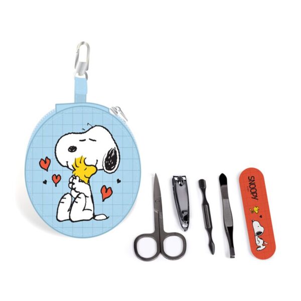 NAIL171_001_1747658692 5 Piece Round Manicure Set - Peanuts Snoopy & Woodstock