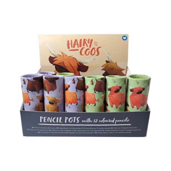 PCASE108_001_1753082536 Colouring Pencil Tube - Hairy Coos Highland Coo