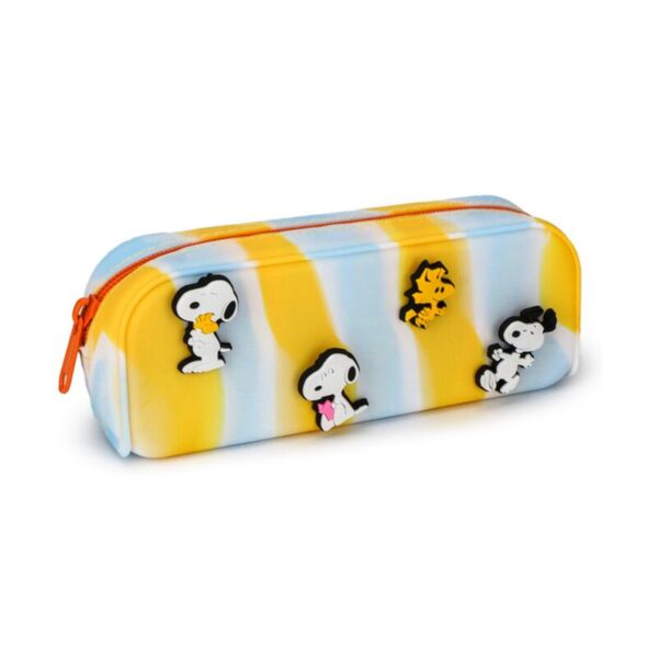 PCASE110_001_1750064611 Silicone Pencil Case with Charms - Peanuts Snoopy & Woodstock