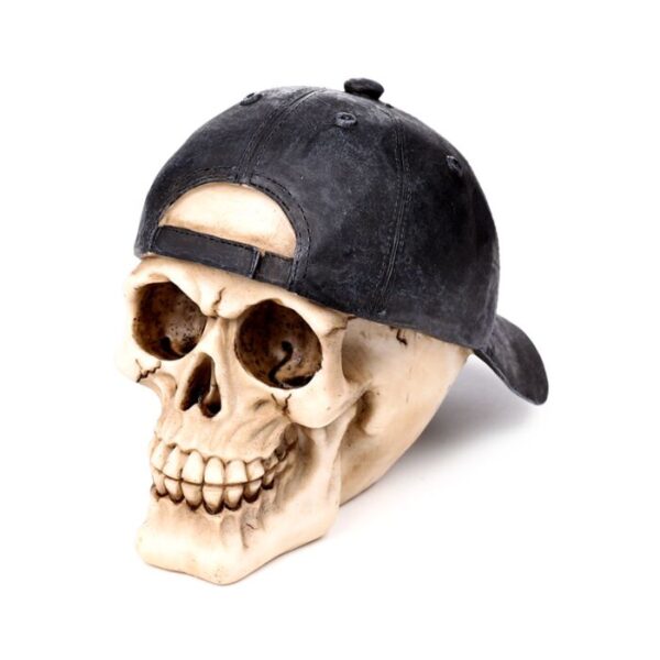 Decorative Ornament - Skull with Backwards Baseball Cap