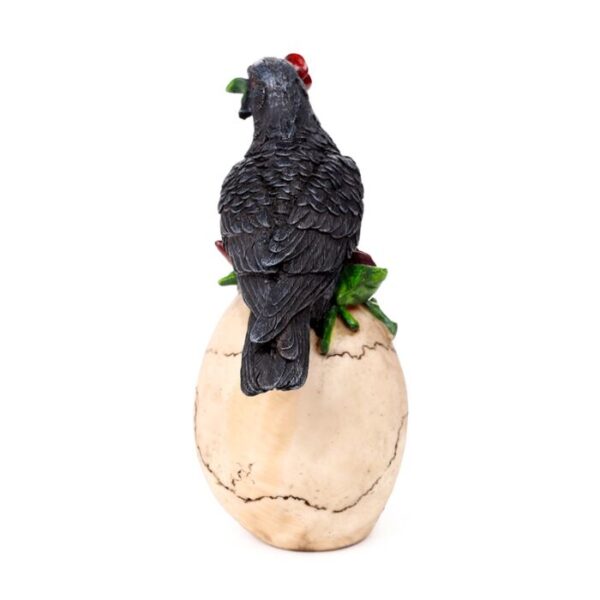 Decorative Ornament - Skull with Raven & Red Roses