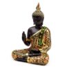 BUD383_002_1707135165 Decorative Black & Orange Gold Thai Buddha - Meditation