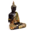 BUD383_006_1707135165 Decorative Black & Orange Gold Thai Buddha - Meditation